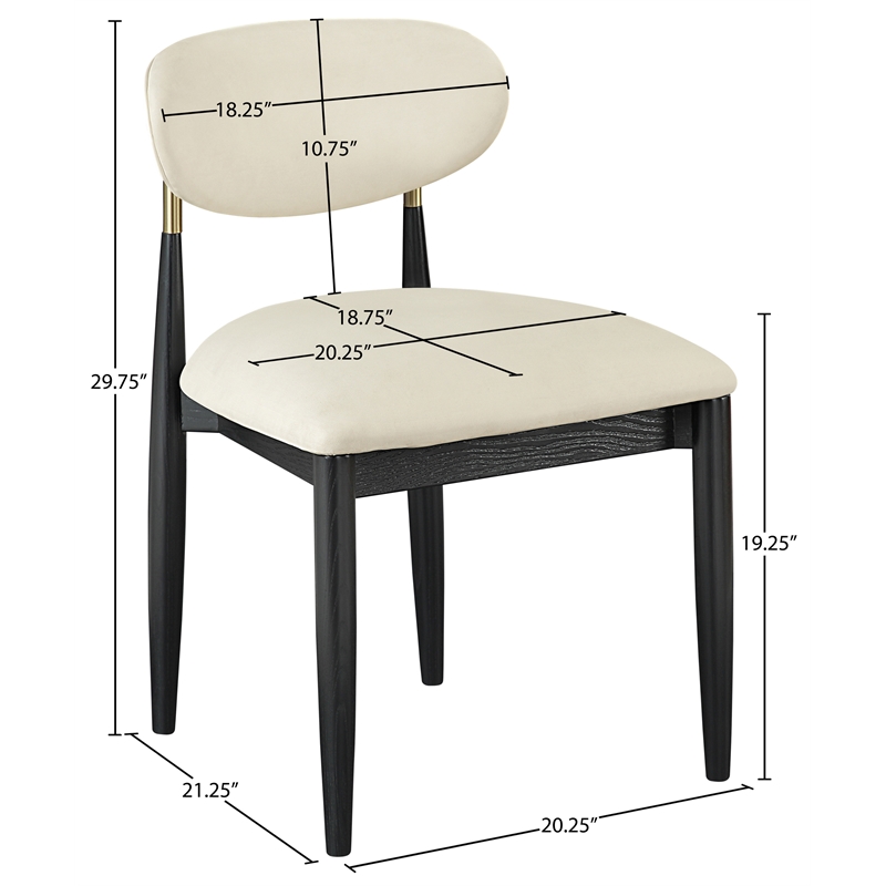 Meridian Furniture Riccio Cream Vegan Leather Dining Side Chair (Set of 2)