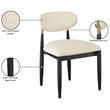 Meridian Furniture Riccio Cream Vegan Leather Dining Side Chair (Set of 2)