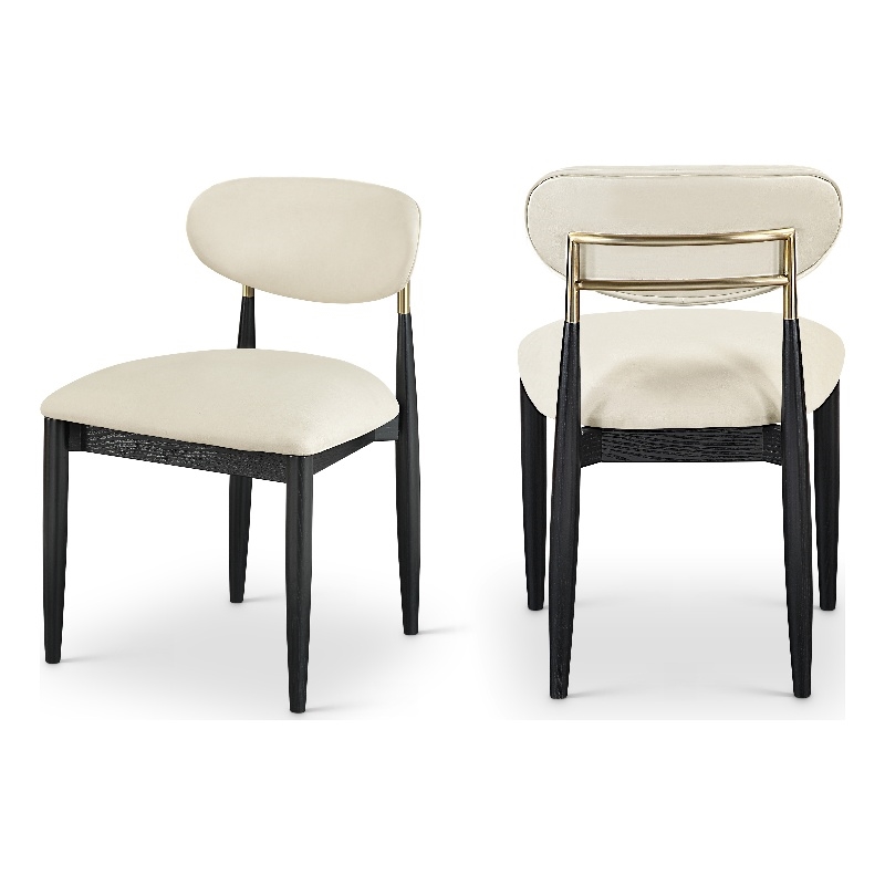 Meridian Furniture Riccio Cream Vegan Leather Dining Side Chair (Set of 2)