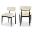 Meridian Furniture Riccio Cream Vegan Leather Dining Side Chair (Set of 2)