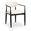 Meridian Furniture Riccio Cream Vegan Leather Dining Arm Chair (Set of 2)