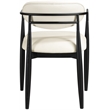 Meridian Furniture Riccio Cream Vegan Leather Dining Arm Chair (Set of 2)