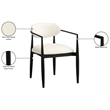 Meridian Furniture Riccio Cream Vegan Leather Dining Arm Chair (Set of 2)