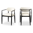 Meridian Furniture Riccio Cream Vegan Leather Dining Arm Chair (Set of 2)
