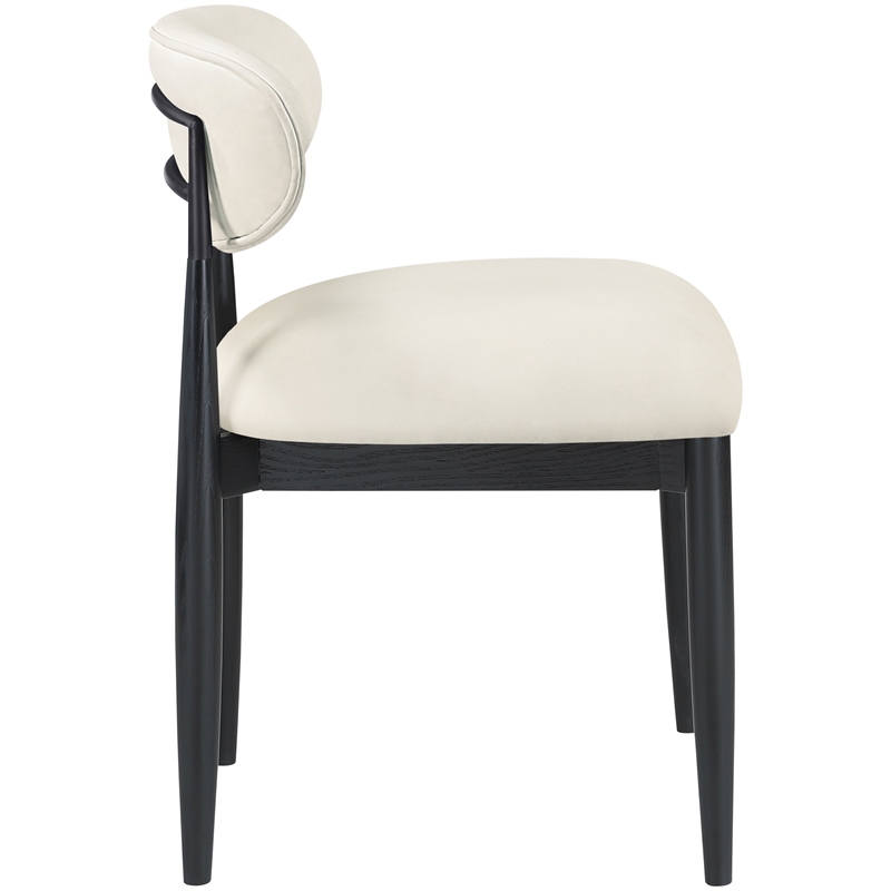 Meridian Furniture Riccio Cream Vegan Leather Dining Side Chair (Set of 2)