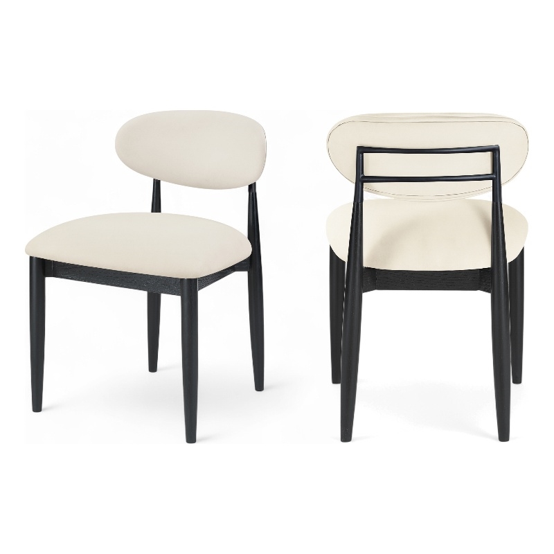 Meridian Furniture Riccio Cream Vegan Leather Dining Side Chair (Set of 2)