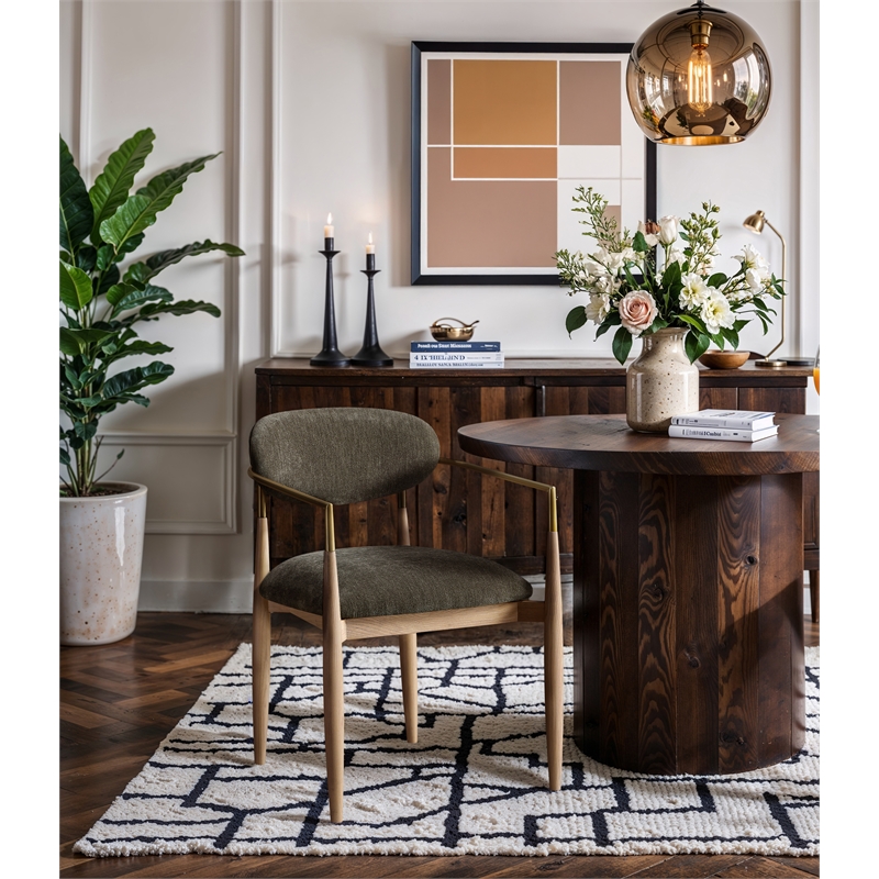 Meridian Furniture Riccio Brown Performance Fabric Dining AC (Set of 2)