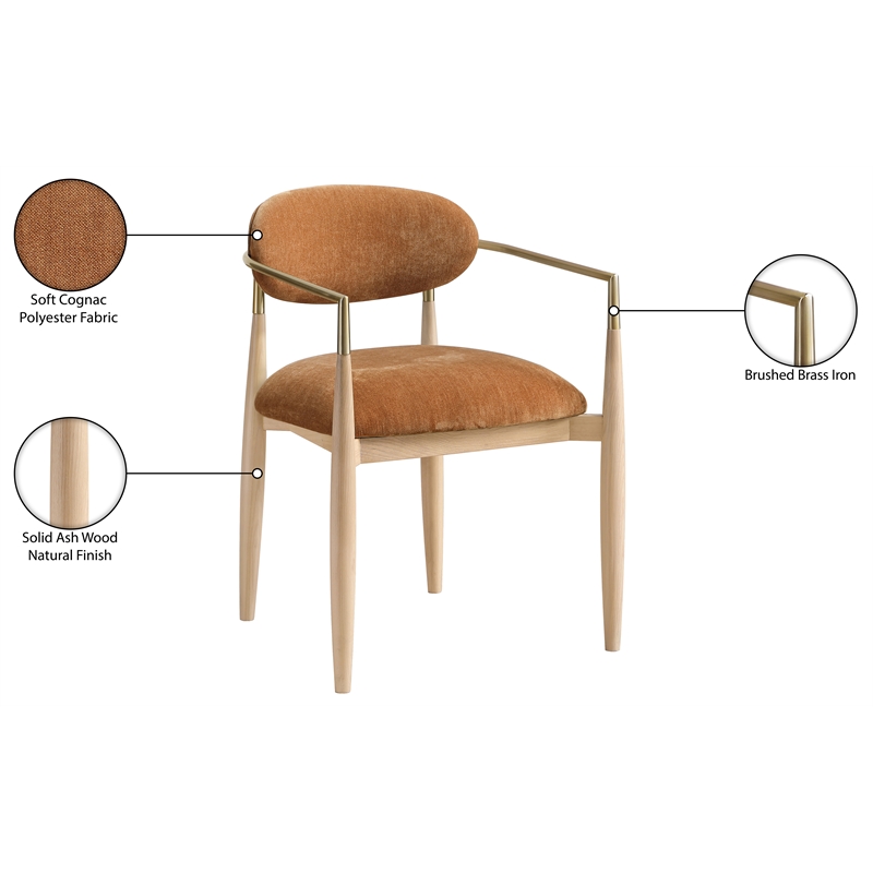 Meridian Furniture Riccio Cognac Performance Fabric Dining AC (Set of 2)