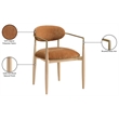 Meridian Furniture Riccio Cognac Performance Fabric Dining AC (Set of 2)