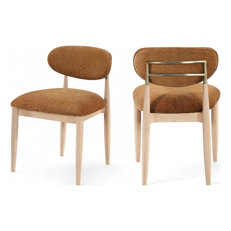 Meridian Furniture Riccio Cognac Performance Fabric Dining SC (Set of 2)