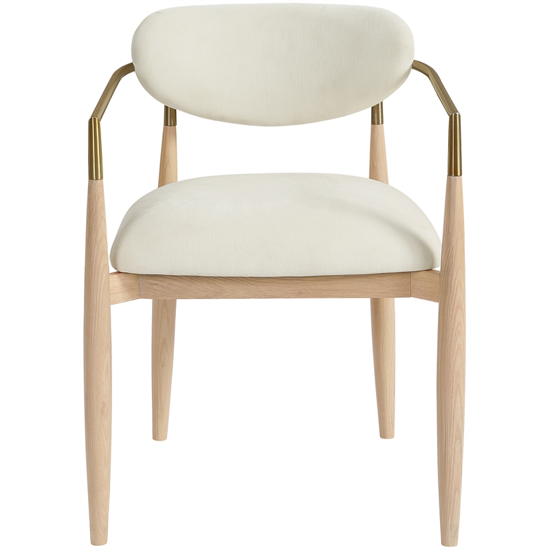 Meridian Furniture Riccio Cream Performance Fabric Dining Arm Chair (Set of 2)