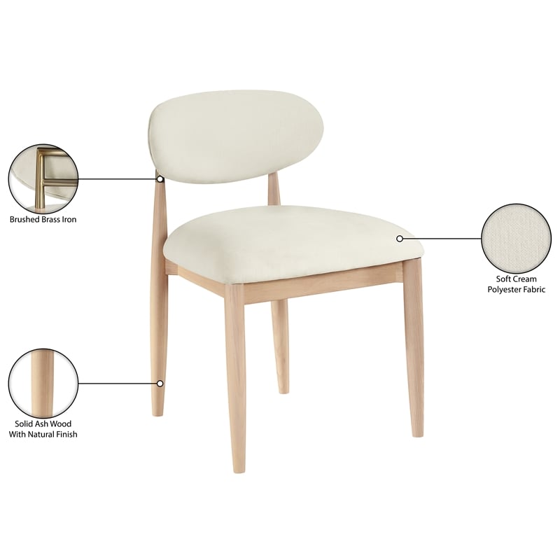 Meridian Furniture Riccio Cream Performance Fabric Dining Side Chair (Set of 2)
