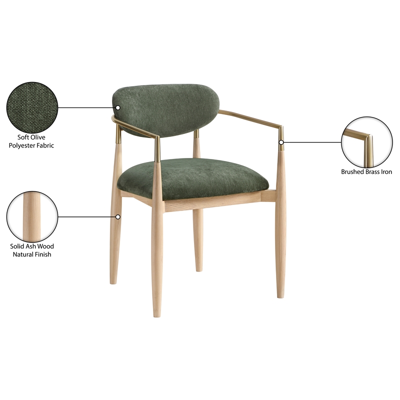 Meridian Furniture Riccio Olive Performance Fabric Dining AC (Set of 2)