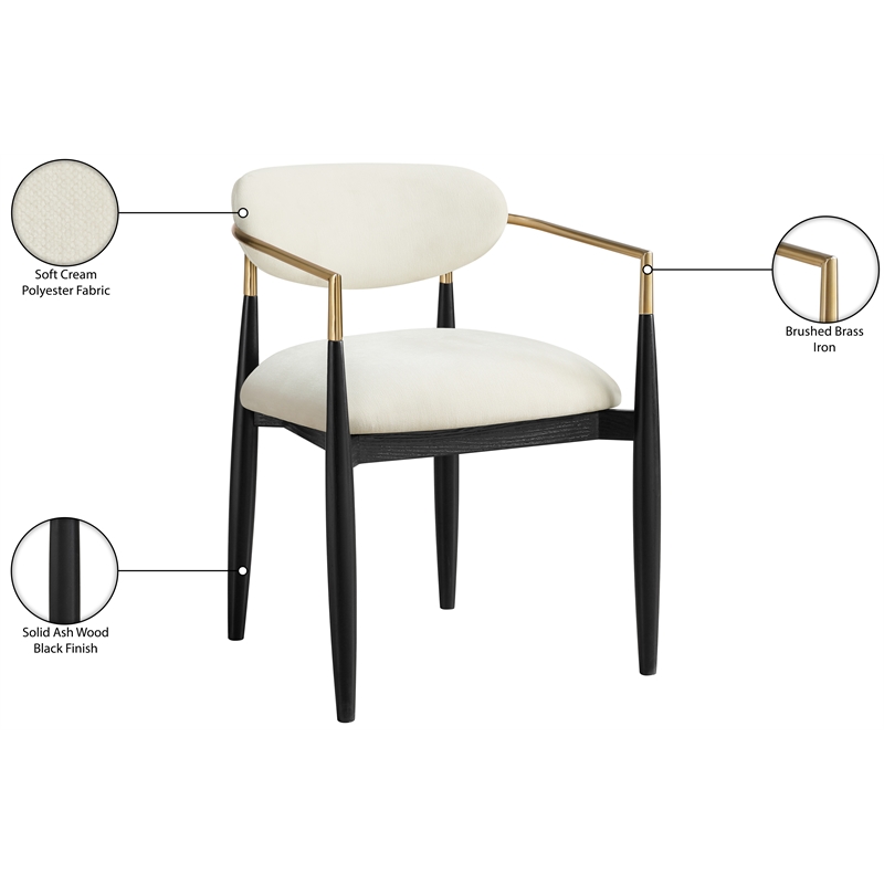 Meridian Furniture Riccio Beige Performance Fabric Dining AC (Set of 2)