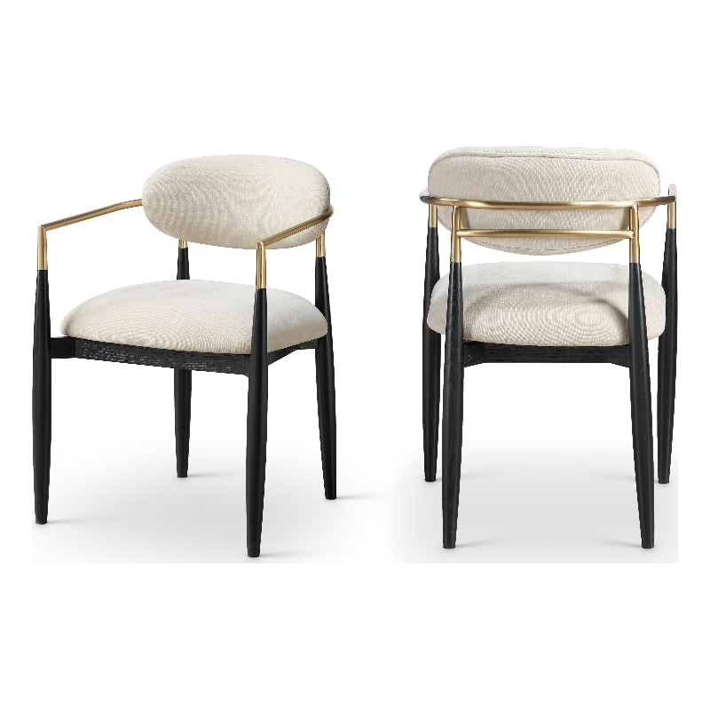 Meridian Furniture Riccio Beige Performance Fabric Dining AC (Set of 2)