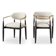 Meridian Furniture Riccio Beige Performance Fabric Dining AC (Set of 2)