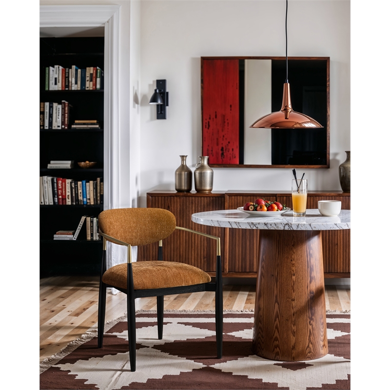 meridian furniture riccio cognac performance fabric dining ac (set of 2)