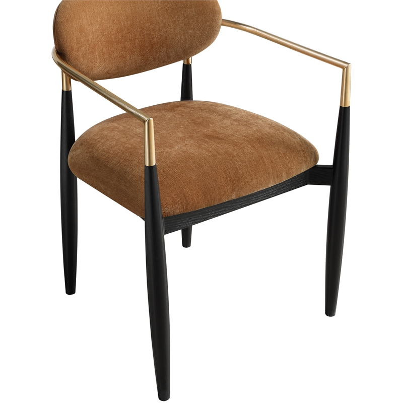 meridian furniture riccio cognac performance fabric dining ac (set of 2)