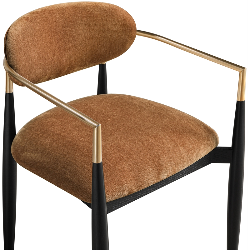 meridian furniture riccio cognac performance fabric dining ac (set of 2)