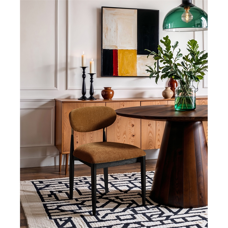 Meridian Furniture Riccio Cognac Performance Fabric Dining SC (Set of 2)