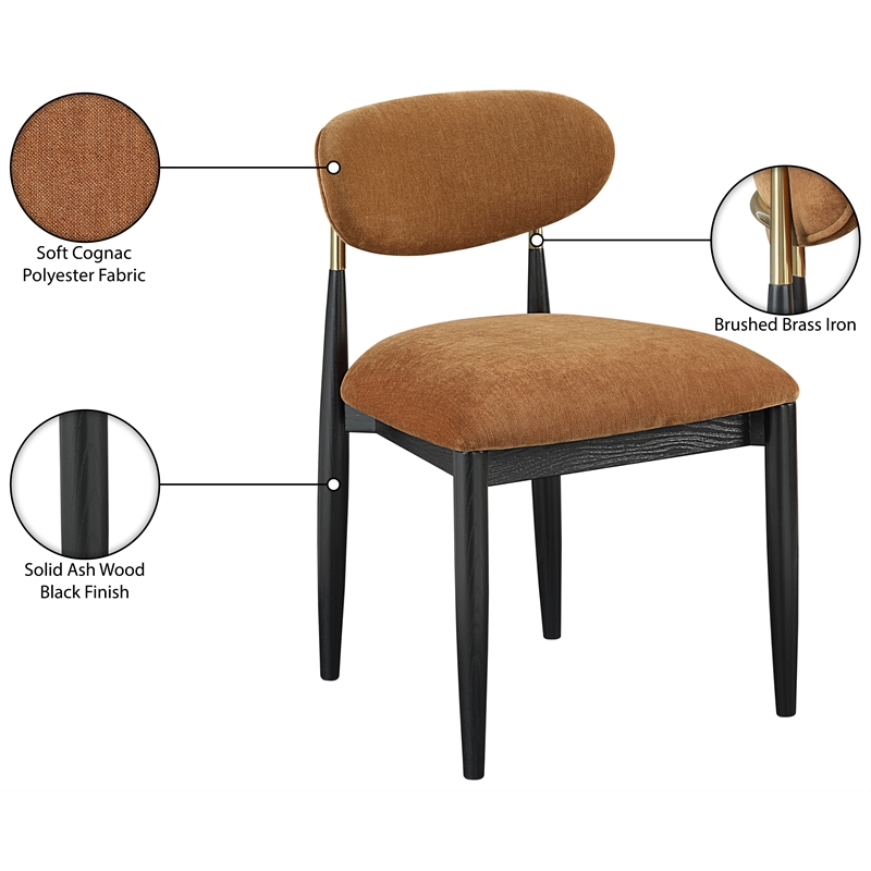 Meridian Furniture Riccio Cognac Performance Fabric Dining SC (Set of 2)