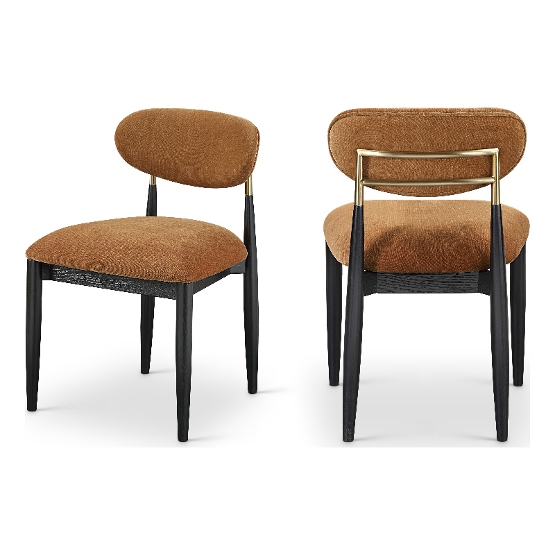 Meridian Furniture Riccio Cognac Performance Fabric Dining SC (Set of 2)