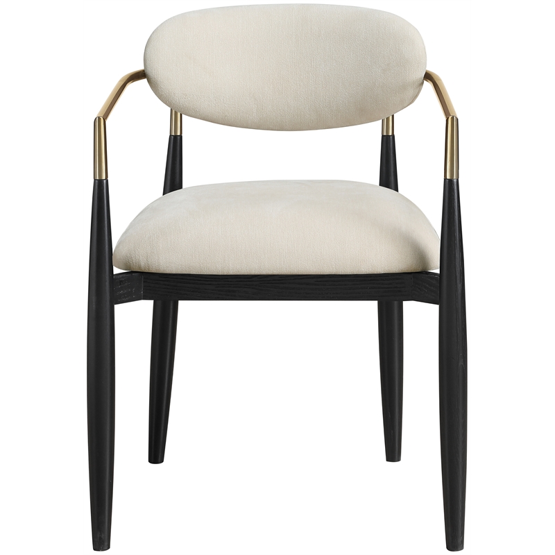 Meridian Furniture Riccio Cream Performance Fabric Dining Arm Chair (Set of 2)