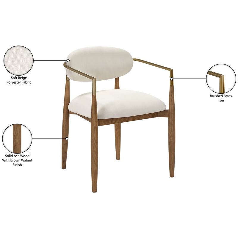 Meridian Furniture Riccio Beige Performance Fabric Dining AC (Set of 2)