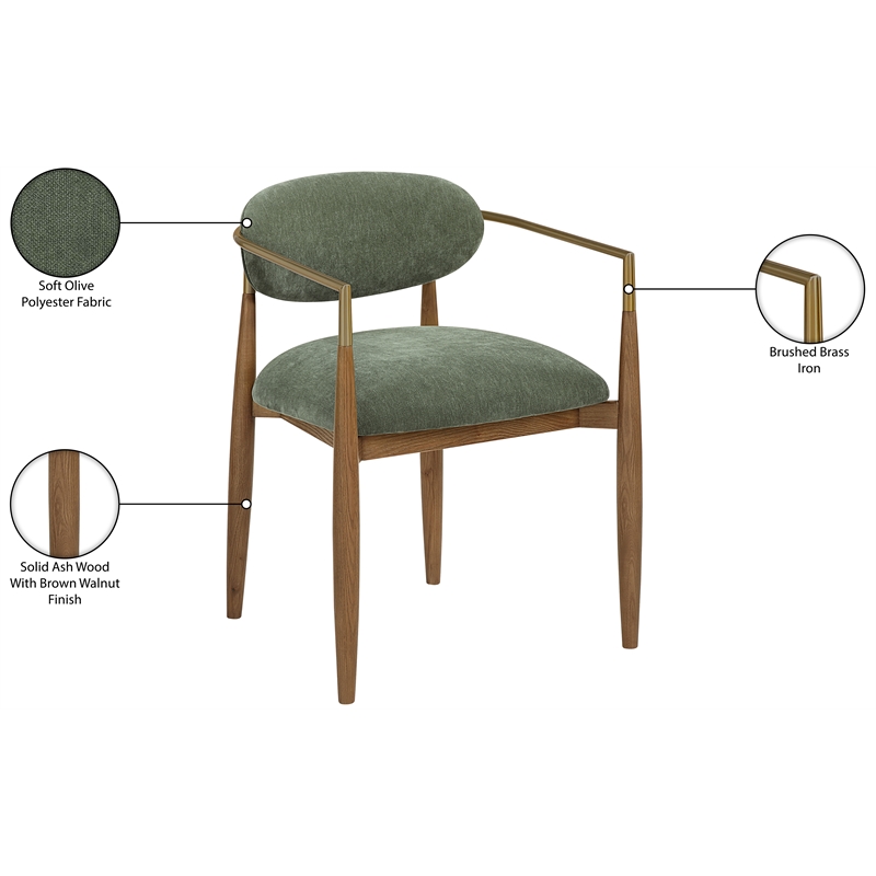 Meridian Furniture Riccio Olive Performance Fabric Dining AC (Set of 2)