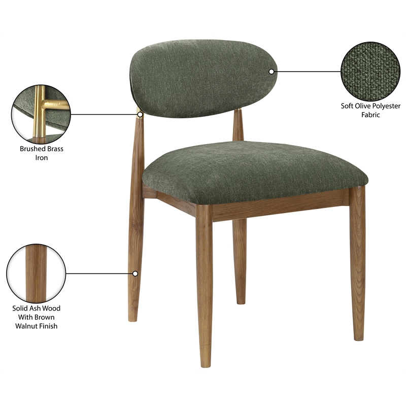 Meridian Furniture Riccio Olive Performance Fabric Dining SC (Set of 2)