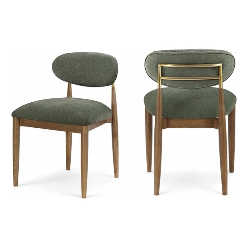 Meridian Furniture Riccio Olive Performance Fabric Dining SC (Set of 2)