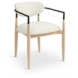Meridian Furniture Riccio Cream Performance Fabric Dining Arm Chair (Set of 2)