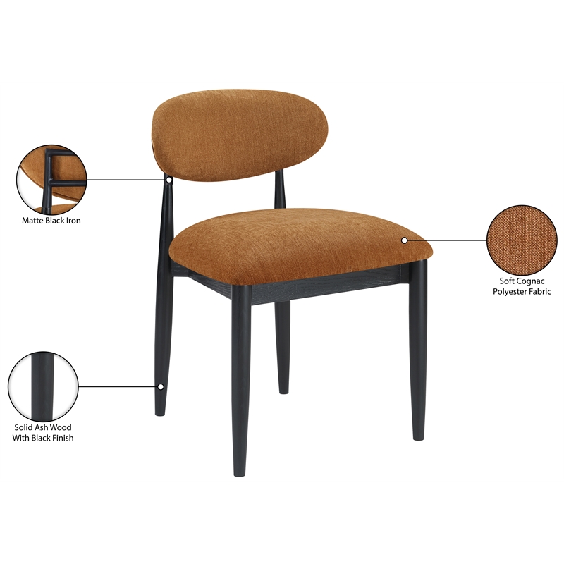 Meridian Furniture Riccio Cognac Performance Fabric Dining SC (Set of 2)