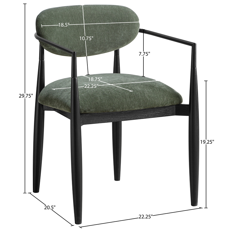 Meridian Furniture Riccio Olive Performance Fabric Dining AC (Set of 2)