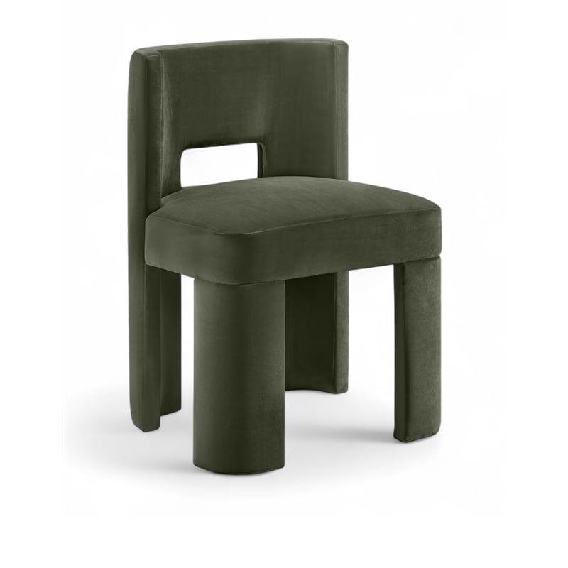 Meridian Furniture Zuno Green Velvet Performance Fabric Dining Chair (Set of 2)