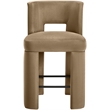 Meridian Furniture Zuno Beige Velvet Performance Fabric Counter Stool (Set of 2)