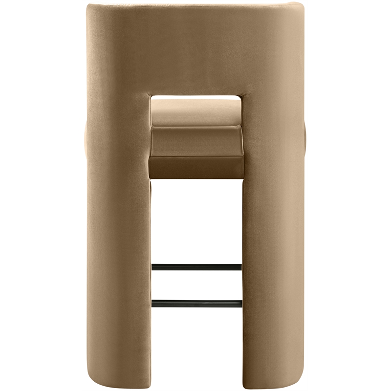 Meridian Furniture Zuno Beige Velvet Performance Fabric Counter Stool (Set of 2)