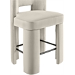 Meridian Furniture Zuno Cream Velvet Performance Fabric Counter Stool (Set of 2)