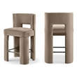 Meridian Furniture Zuno Taupe Velvet Performance Fabric Counter Stool (Set of 2)