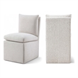 Meridian Furniture Nelori Cream Linen Textured Fabric Dining Chair (Set of 2)