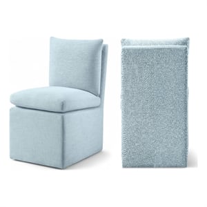 Meridian Furniture Nelori Lt Blue Linen Textured Fabric Dining Chair (Set of 2)