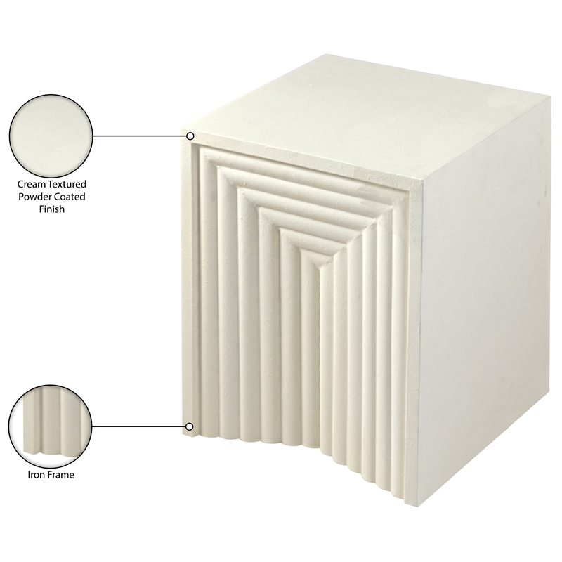 Meridian Furniture Centennial Cream Iron End Table