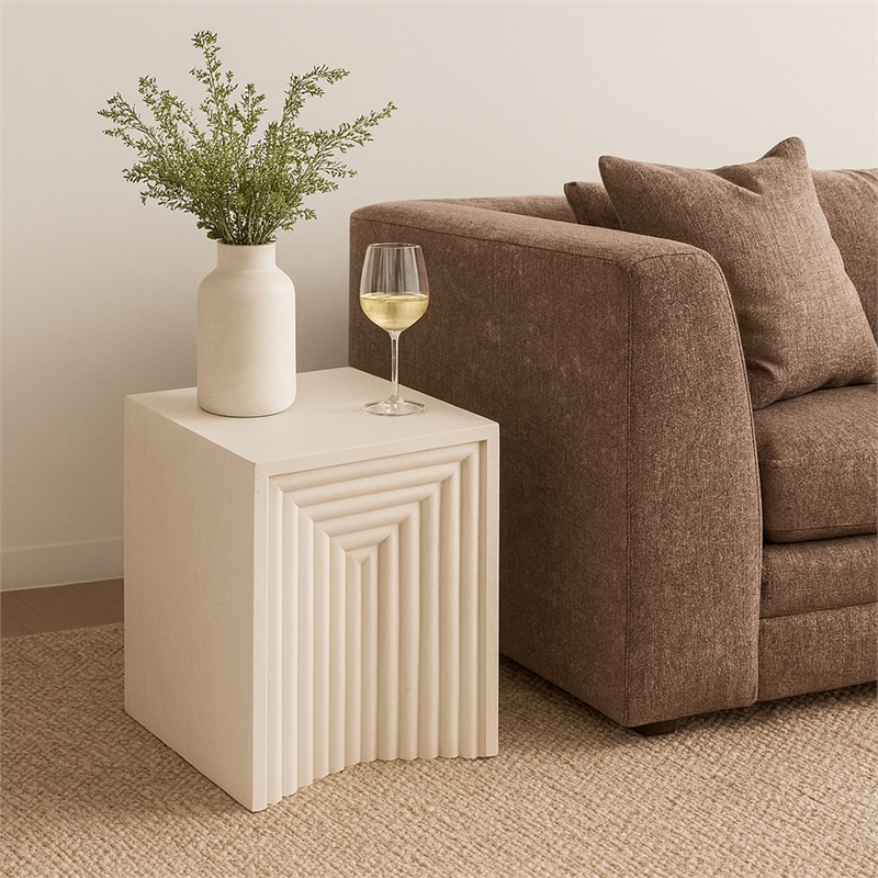Meridian Furniture Centennial Cream Iron End Table