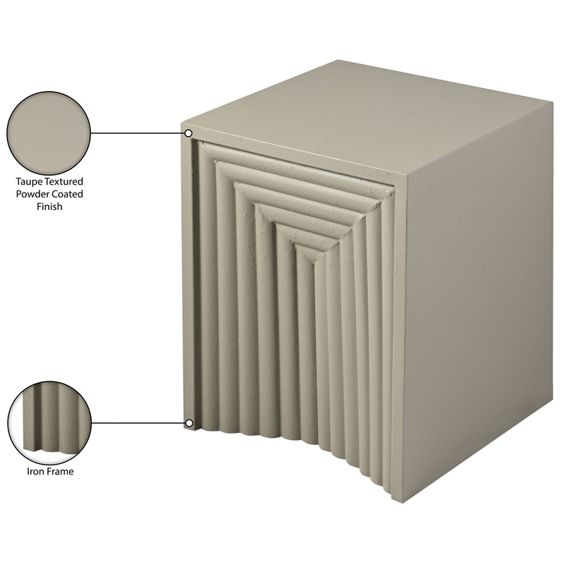 Meridian Furniture Centennial Taupe Iron End Table