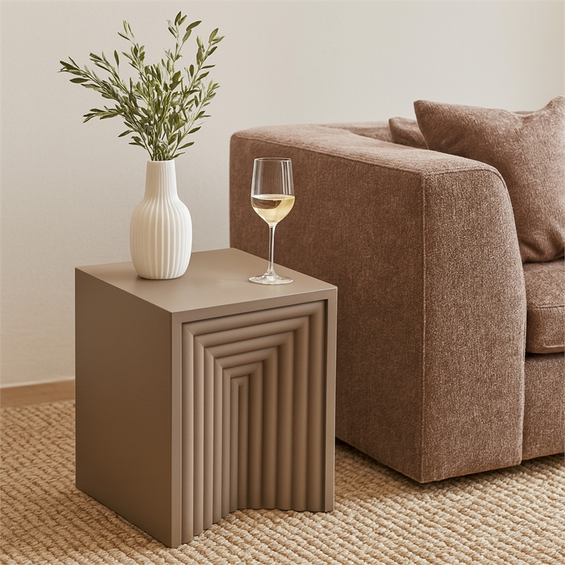 Meridian Furniture Centennial Taupe Iron End Table