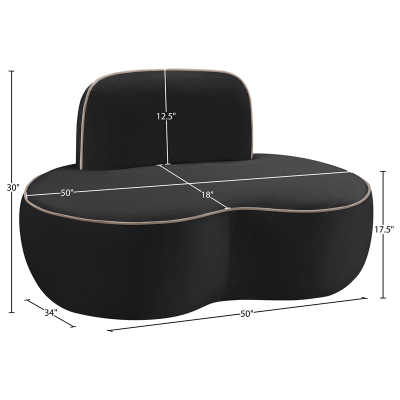 Meridian Furniture Swerve Black Velvet Upholstered Chair