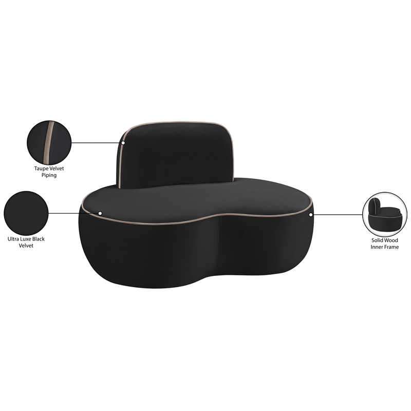 Meridian Furniture Swerve Black Velvet Upholstered Chair