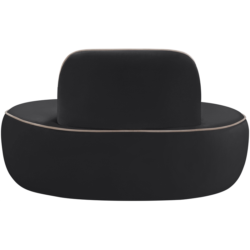Meridian Furniture Swerve Black Velvet Upholstered Chair