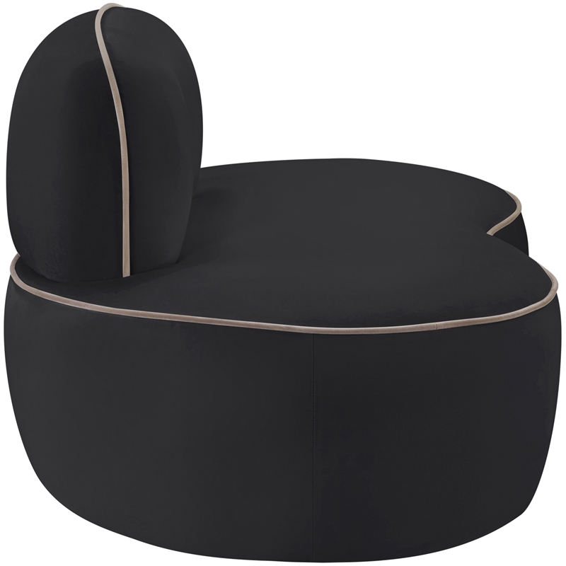 Meridian Furniture Swerve Black Velvet Upholstered Chair