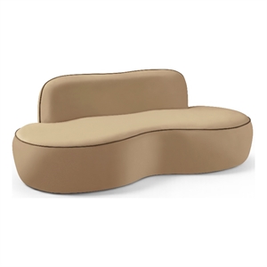 Meridian Furniture Swerve 77&quot Beige Velvet Upholstered Loveseat